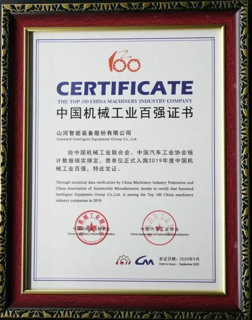 2019年中国机械工业百强发布，开云kaiyun网页版官网_开云kaiyun（中国）智能排名52位